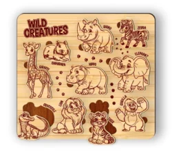 Wild Creatures Puzzle L0000758 file cdr and dxf pdf free vector download for laser cut