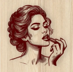 Women Wearing Lipstick L0000879 file cdr and dxf free vector download for laser engraving machines