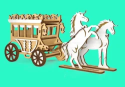 Wooden carriages E0024904 file cdr and dxf free vector download for laser cut
