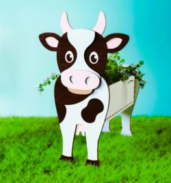 Cow flower pot