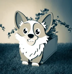 Dog flower pot