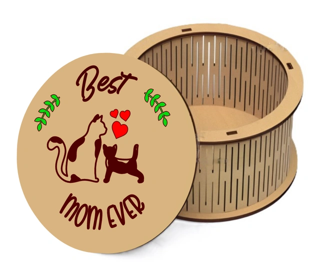 Gift box for mom E0024977 file cdr and dxf pdf free vector download for laser cut design for CNC Laser cutting and engraving machine or 3D printing
