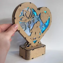 Heart lamp E0024994 file cdr and dxf pdf free vector download for laser cut