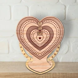 Heart Valentines Day Perpetual Calendar E0025005 file cdr and dxf pdf free vector download for laser cut