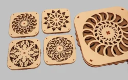 Mechanical coaster E0024993 file cdr and dxf pdf free vector download for laser cut