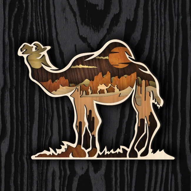Multilayer Camel E0025002 file cdr and dxf pdf free vector download for laser cut