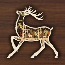 Multilayer Deer E0025003 file cdr and dxf pdf free vector download for laser cut