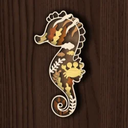 Multilayer Seahorse E0024966 file cdr and dxf pdf free vector download for laser cut