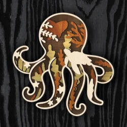 Multilayer Squid E0024968 file cdr and dxf pdf free vector download for laser cut