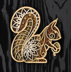 Multilayer Squirrel E0025001 file cdr and dxf pdf free vector download for laser cut