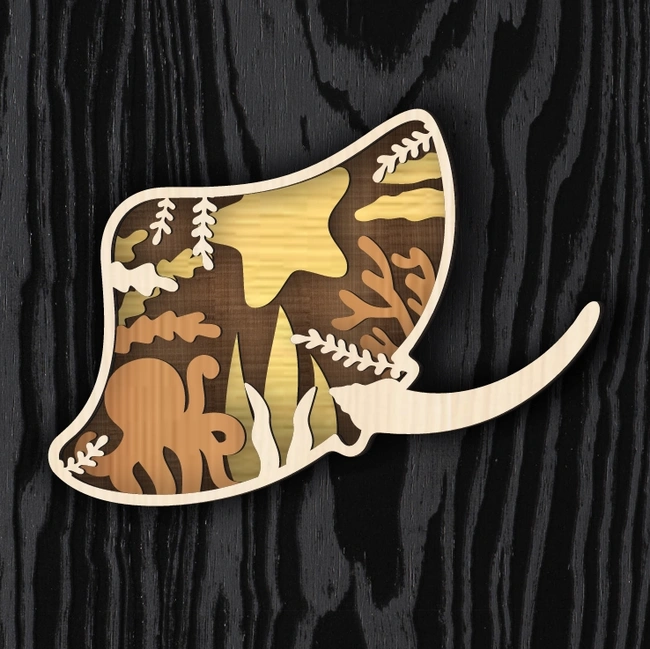Multilayer Stingray E0024964 file cdr and dxf pdf free vector download for laser cut