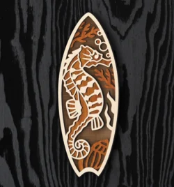 Multilayer Surfboard E0024955 file cdr and dxf pdf free vector download for laser cut