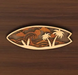 Multilayer Surfboard E0024957 file cdr and dxf pdf free vector download for laser cut