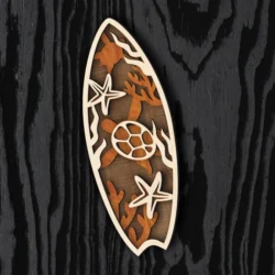 Multilayer Surfboard E0024962 file cdr and dxf pdf free vector download for laser cut
