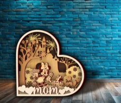 Multilayered minnie E0024995 file cdr and dxf pdf free vector download for laser cut