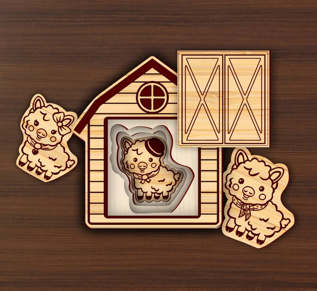 Sheep counting puzzle E0024979 file cdr and dxf pdf free vector download for laser cut