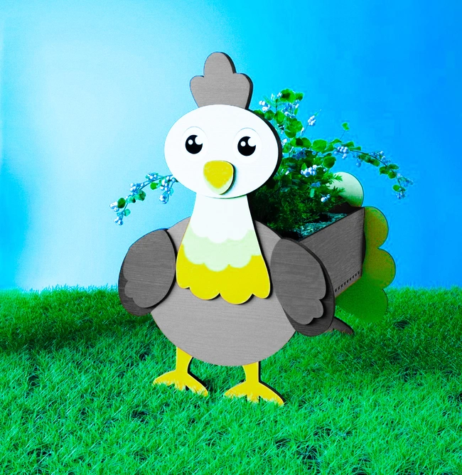 Turkey flower pot E0024988 file cdr and dxf pdf free vector download for laser cut 5 Turkey flower pot