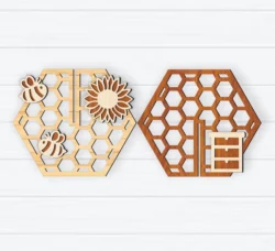 3D Honeycomb E0025173 file cdr and dxf free vector download for laser cut file cdr and dxf free vector download for laser