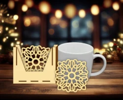 Coaster with holder E0025117 file cdr and dxf free vector download for laser cut