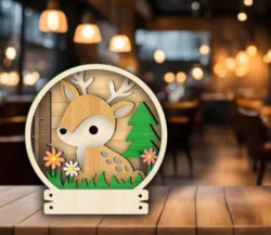 Deer name sign E0025206 file cdr and dxf free vector download for laser cut