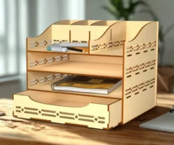 Desk organizer E0025084 file cdr and dxf free vector download for laser cut