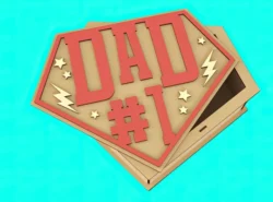 Father’s day box E0025037 file cdr and dxf pdf free vector download for laser cut