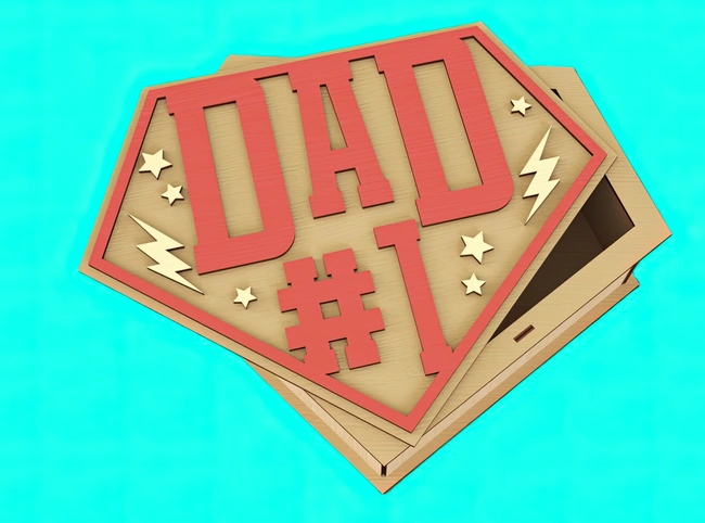 Father's day box E0025037 file cdr and dxf pdf free vector download for laser cut