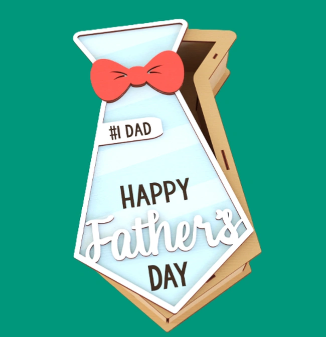 Father's day box E0025039 file cdr and dxf pdf free vector download for laser cut