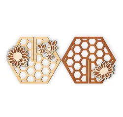 Flower And 3D Honeycomb E0025177 file cdr and dxf free vector download for laser cut