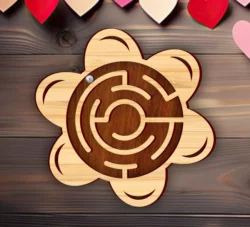 Flower maze E0025051 file cdr and dxf pdf free vector download for laser cut