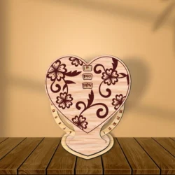 Flower Valentines Day Perpetual Calendar E0025099 file cdr and dxf free vector download for laser cut