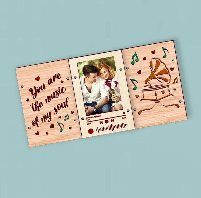 Gramophone Three Sided Valentine Frame E0025181 file cdr and dxf free vector download for laser cut