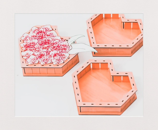 Heart box E0025165 file cdr and dxf free vector download for laser cut
