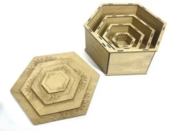 Hexagon box E0025048 file cdr and dxf pdf free vector download for laser cut