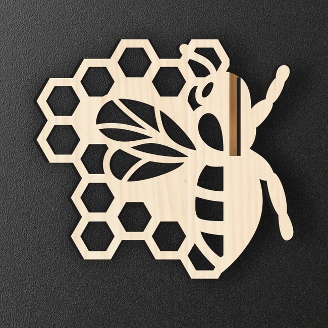 Honey Bee E0025134 file cdr and dxf free vector download for laser cut