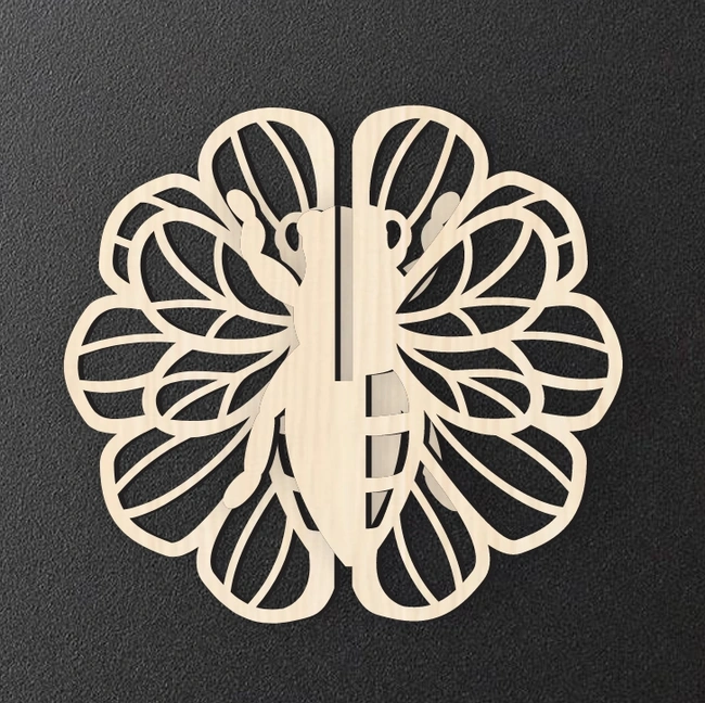 Honey Bee E0025137 file cdr and dxf free vector download for laser cut