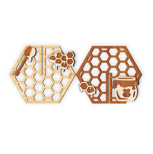 Honey Stick And 3D Honeycomb E0025178 file cdr and dxf free vector download for laser cut