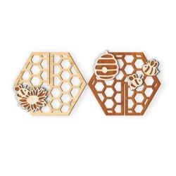 Honeybee And 3D Honeycomb E0025176 file cdr and dxf free vector download for laser cut