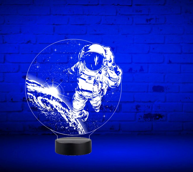 Illusion led lamp astronauta E0025068 file cdr and dxf free vector download for laser engraving machines