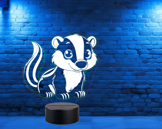Illusion led lamp squirrel E0025065 file cdr and dxf pdf free vector download for laser cut