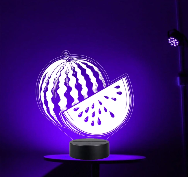 Illusion led lamp watermelon E0025067 file cdr and dxf free vector download for laser engraving machines