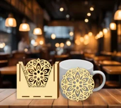 Mandala coaster E0025090 file cdr and dxf free vector download for laser cut