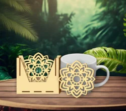 Mandala coaster E0025091 file cdr and dxf free vector download for laser cut