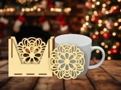 Mandala coaster E0025092 file cdr and dxf free vector download for laser cut