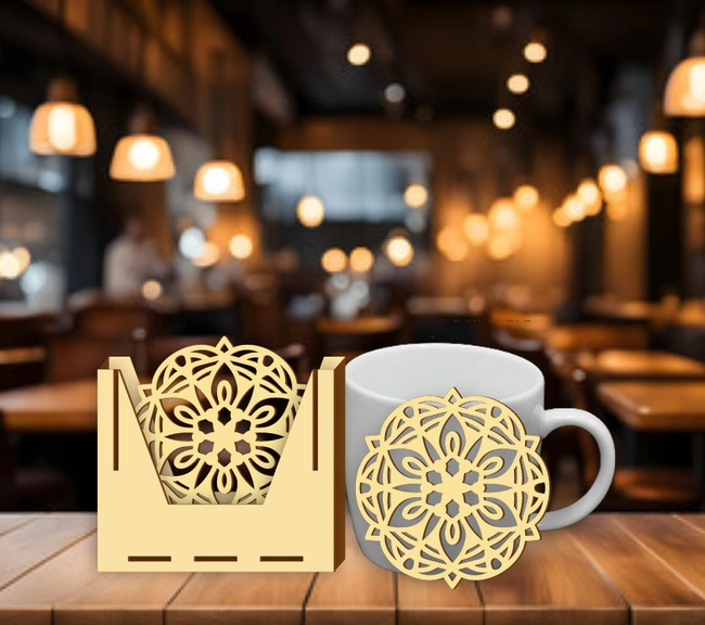 Mandala coaster E0025096 file cdr and dxf free vector download for laser cut