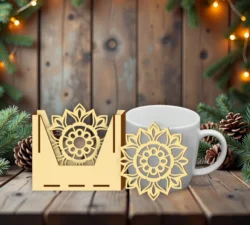 Mandala coaster E0025098 file cdr and dxf free vector download for laser cut