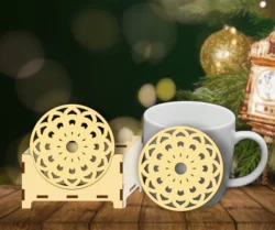 Mandala coaster E0025207 file cdr and dxf free vector download for laser cut
