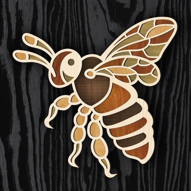 Multilayer Bee E0025196 file cdr and dxf free vector download for laser cut