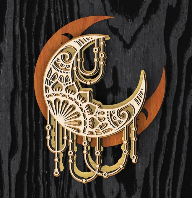 Multilayer Moon E0025127 file cdr and dxf free vector download for laser cut