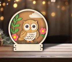 Owl name sign E0025190 file cdr and dxf free vector download for laser cut